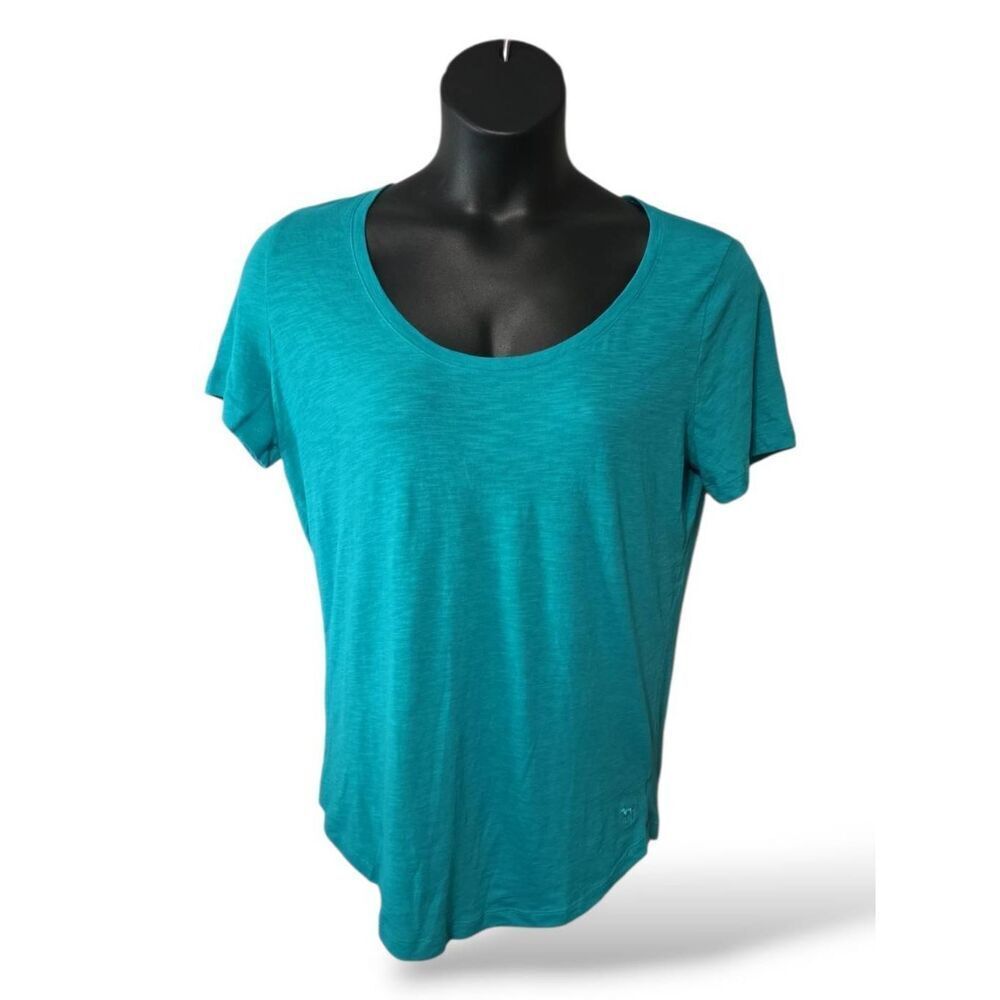 PINK Victoria's Secret Teal Open Back Cut Out Short Sleeve T-Shirt Size L
